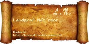 Landgraf Nándor névjegykártya